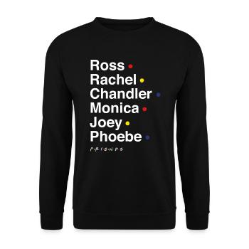 Friends Characters Names - Unisex Sweatshirt - black - Front - Alina (178cm) & Michal (187cm)