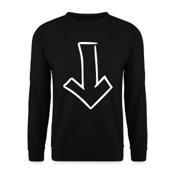 Pfeil Zeichnung Skizze weiß - Unisex Pullover - Schwarz - Vorne - Alina (178cm) & Michal (187cm)