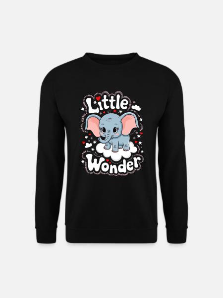 Kleines Wunder Elefantenkind - Unisex Pullover - Schwarz