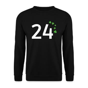 24 - Unisex Pullover - Schwarz - Vorne - Alina (178cm) & Michal (187cm)