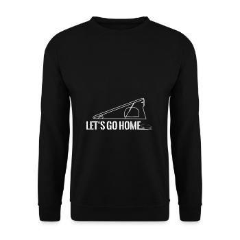 Lifting roof Folding roof Folding roof Let's go home - Unisex Sweatshirt - black - Front - Alina (178cm) & Michal (187cm)