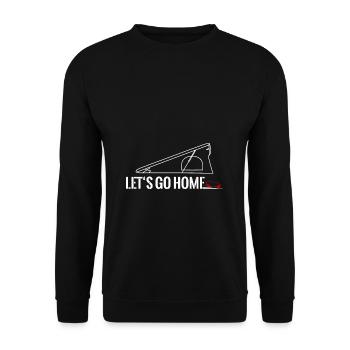 Lifting roof Folding roof Folding roof Let's go home - Unisex Sweatshirt - black - Front - Alina (178cm) & Michal (187cm)