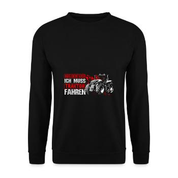 Aus Dem Weg Ich Muss Traktor Fahren Trecker Gesche - Unisex Pullover - Schwarz - Vorne - Alina (178cm) & Michal (187cm)