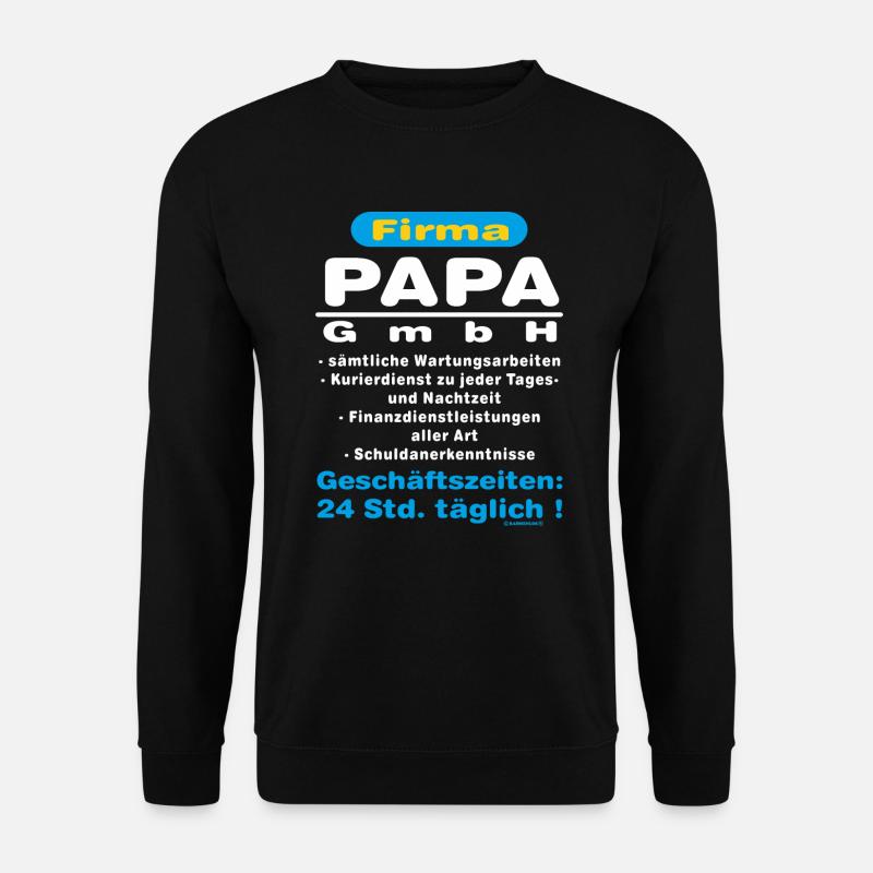 BD - Firma Papa GmbH - Kostenfrei Lebenslang - - Unisex Pullover - Schwarz