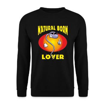 FD - Natural born Lover Spermium Cool mit - Unisex Pullover - Schwarz - Vorne - Alina (178cm) & Michal (187cm)