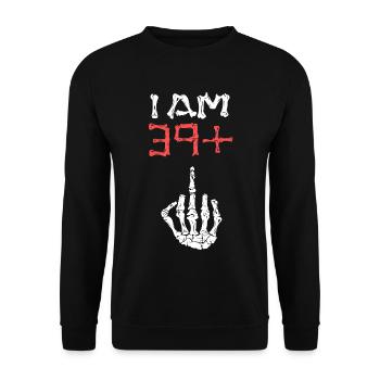 Ich bin 39+ / 40. Geburtstag Geschenk Geschenkidee - Unisex Pullover - Schwarz - Vorne - Alina (178cm) & Michal (187cm)