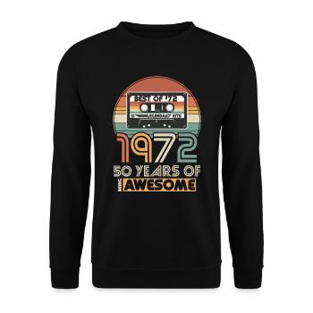 1972 Vintage Born Vintage 50 Anniversaire Rétro - Sweat-shirt Unisexe - noir - Devant - Alina (178cm) & Michal (187cm)