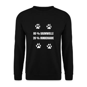 Baumwolle Hundehaare- Spuren von Hund lustig - Unisex Pullover - Schwarz - Vorne - Alina (178cm) & Michal (187cm)