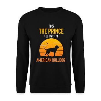 American Bulldog Amerikanische Bulldogge - Unisex Pullover - Schwarz - Vorne - Alina (178cm) & Michal (187cm)