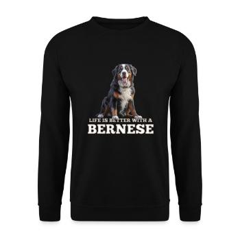 Bouvier bernois - Sweat-shirt Unisexe - noir - Devant - Alina (178cm) & Michal (187cm)