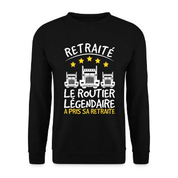 Retirement Gift for Truck Driver Dad Retired Driver - Unisex Sweatshirt - black - Front - Alina (178cm) & Michal (187cm)