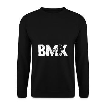 BMX Fahrrad Fans Geschenk Jungs Jugend Fahrrad BMX - Unisex Pullover - Schwarz - Vorne - Alina (178cm) & Michal (187cm)