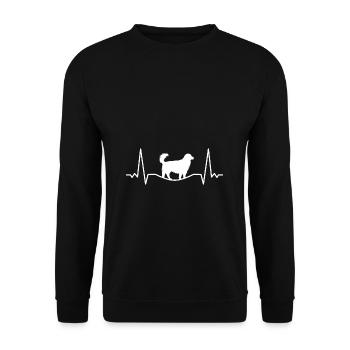 Golden Retriever Herzschlag - Golden Retriever Ges - Unisex Pullover - Schwarz - Vorne - Alina (178cm) & Michal (187cm)