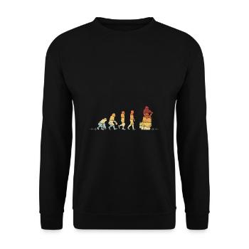 Evolution Imker Shirt - Geschenk Bienenzüchter Imk - Unisex Pullover - Schwarz - Vorne - Alina (178cm) & Michal (187cm)
