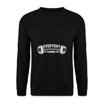 Training Day Bodybuilding Fitness Athlete Workout - Unisex Sweatshirt - black - Front - Alina (178cm) & Michal (187cm)