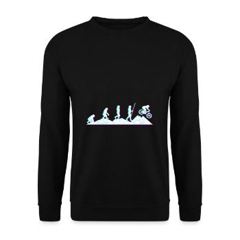 Evolution MTB Mountainbike Geschenk BMX Zubehör - Unisex Pullover - Schwarz - Vorne - Alina (178cm) & Michal (187cm)