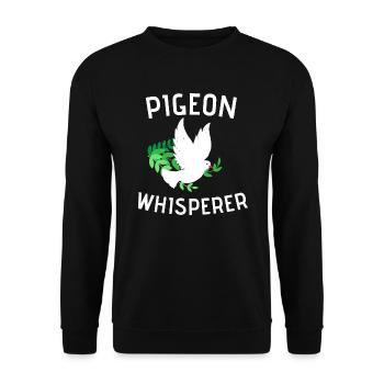 Pigeons Whisperer Pigeon Racing Cadeau Pigeon Pigeon - Sweat-shirt Unisexe - noir - Devant - Alina (178cm) & Michal (187cm)