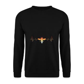 Herzschlag Biene Imker Honig Bienen Flüsterer Puls - Unisex Pullover - Schwarz - Vorne - Alina (178cm) & Michal (187cm)