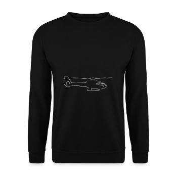 Helikopter Vintage Hubschrauber Silhouette - Unisex Pullover - Schwarz - Vorne - Alina (178cm) & Michal (187cm)