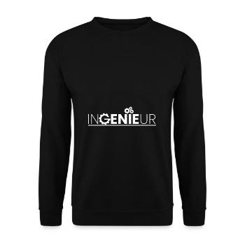 Ingenieur GENIE Spruch - Unisex Pullover - Schwarz - Vorne - Alina (178cm) & Michal (187cm)