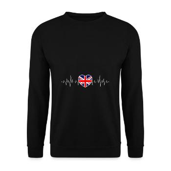 Great Britain & England Pulse English Flag - Unisex Sweatshirt - black - Front - Alina (178cm) & Michal (187cm)