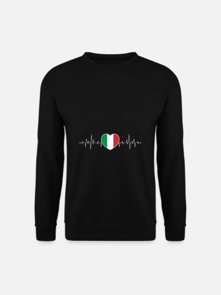 Italien Herzschlag / Puls Italienische Flagge - Unisex Pullover - Schwarz