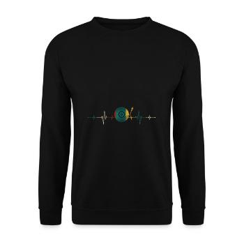 Plaque de coffrage Heartbeat Vinyl Retro Platine vinyle - Sweat-shirt Unisexe - noir - Devant - Alina (178cm) & Michal (187cm)
