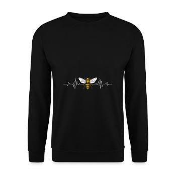 Herzschlag Biene Imker Honig Bienen EKG Puls Gesch - Unisex Pullover - Schwarz - Vorne - Alina (178cm) & Michal (187cm)