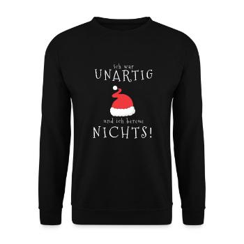 Weihnachten - Unisex Pullover - Schwarz - Vorne - Alina (178cm) & Michal (187cm)