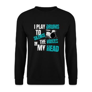 Drums - Unisex Sweatshirt - black - Front - Alina (178cm) & Michal (187cm)