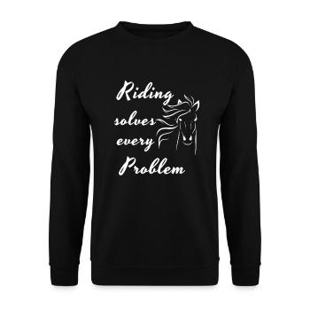 Pferd - Unisex Pullover - Schwarz - Vorne - Alina (178cm) & Michal (187cm)