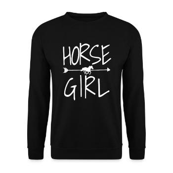 Pferd - Unisex Pullover - Schwarz - Vorne - Alina (178cm) & Michal (187cm)