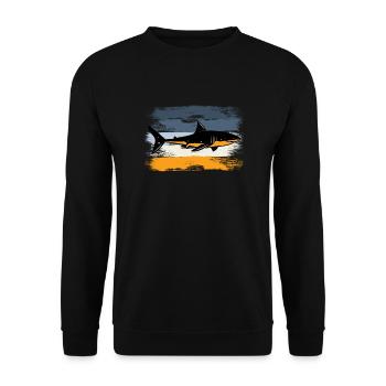 shark - Unisex Sweatshirt - black - Front - Alina (178cm) & Michal (187cm)