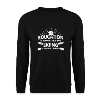 Skiing Skiing Skiing Skiing Skiing - Unisex Sweatshirt - black - Front - Alina (178cm) & Michal (187cm)