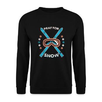 Skiing Skiing Skiing Skiing Skiing - Unisex Sweatshirt - black - Front - Alina (178cm) & Michal (187cm)
