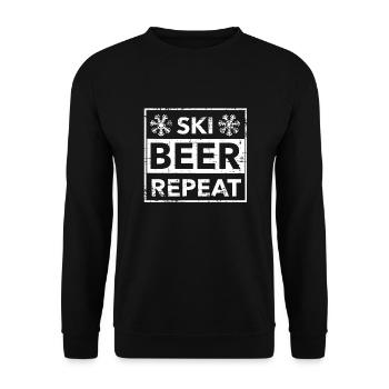 Skiing Skiing Skiing Skiing Skiing - Unisex Sweatshirt - black - Front - Alina (178cm) & Michal (187cm)