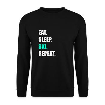 Skiing Skiing Skiing Skiing Skiing - Unisex Sweatshirt - black - Front - Alina (178cm) & Michal (187cm)