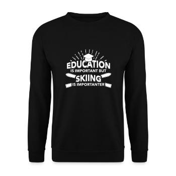 Skiing Skiing Skiing Skiing Skiing - Unisex Sweatshirt - black - Front - Alina (178cm) & Michal (187cm)