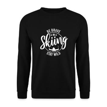 Skiing Skiing Skiing Skiing Skiing - Unisex Sweatshirt - black - Front - Alina (178cm) & Michal (187cm)