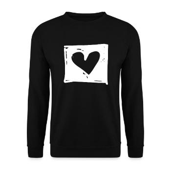 Heart Valentines Day 2019 - Unisex Pullover - Schwarz - Vorne - Alina (178cm) & Michal (187cm)