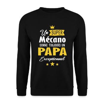 Mécano papa cadeau drôle fête des pères garagiste - Sweat-shirt Unisexe - noir - Devant - Alina (178cm) & Michal (187cm)