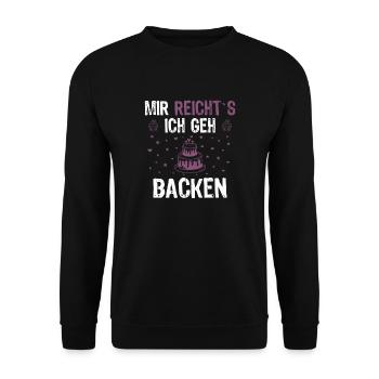 Backen Torte Cupcake - Unisex Pullover - Schwarz - Vorne - Alina (178cm) & Michal (187cm)