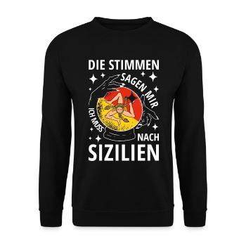 Sizilien Flagge Italien Palermo Trinacria Italia - Unisex Pullover - Schwarz - Vorne - Alina (178cm) & Michal (187cm)