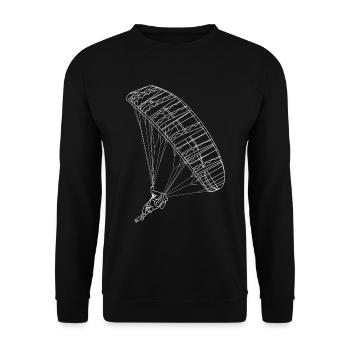 Paragliding Paraglider Vector Lines - Unisex Sweatshirt - black - Front - Alina (178cm) & Michal (187cm)