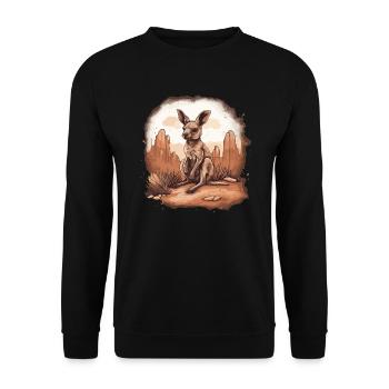 Kangaroo Baby Kangaroo Marsupial Kangaroo - Unisex Sweatshirt - black - Front - Alina (178cm) & Michal (187cm)