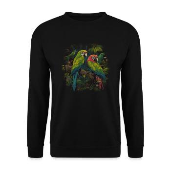 Bébé perroquet oiseau Ara Wilderness - Sweat-shirt Unisexe - noir - Devant - Alina (178cm) & Michal (187cm)