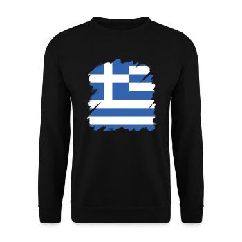 Greece Flag Hellas Athens Greek Flag - Unisex Sweatshirt - black - Front - Alina (178cm) & Michal (187cm)