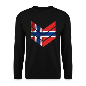 Norwegen Flagge Skandinavien Norwegische Fahne - Unisex Pullover - Schwarz - Vorne - Alina (178cm) & Michal (187cm)