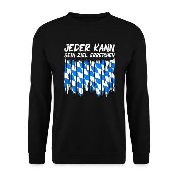Bavaria Flag Used Look Bavarian Flag Vintage - Unisex Sweatshirt - black - Front - Alina (178cm) & Michal (187cm)