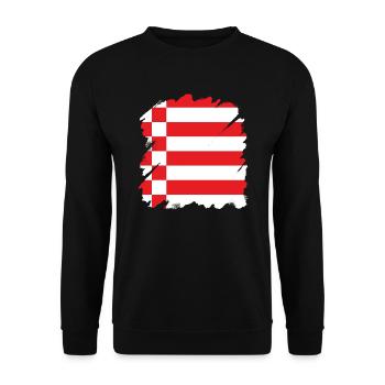 Bremen Flagge Bremer Fahne - Unisex Pullover - Schwarz - Vorne - Alina (178cm) & Michal (187cm)
